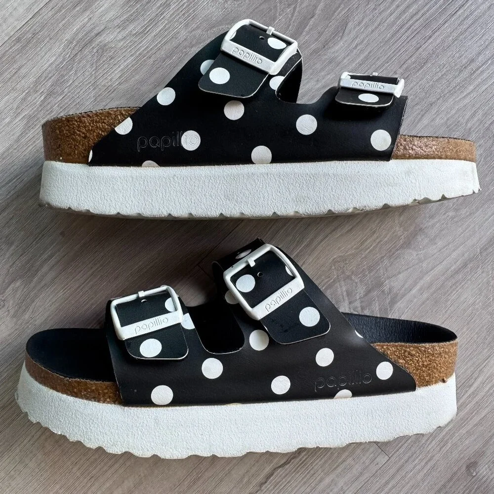 Birkenstock Papillio Arizona Platform Polka Dot Sandals EU 36 / US 5-5.5